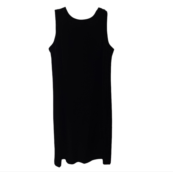 Vintage Victor Costa Black Velvet Midi Dress - Picture 1 of 11